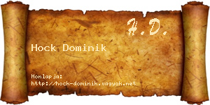 Hock Dominik névjegykártya